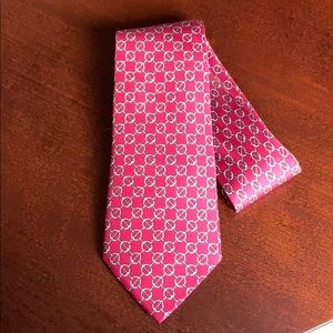 HERMES PARIS RED & GOLD 100% SILK NECKTIE 7059 TA